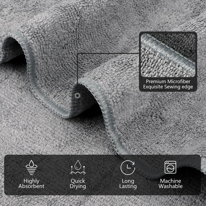 Orighty Gym Towels, Highly Absorbent Sweat Towels, Soft and Quick Drying Gym Towel for Daily Use, Multi-Purpose Towel for Sport, Salon, Spa, Hotel, 16 x 27 Inch, Grey, 6 Pack - Image 2